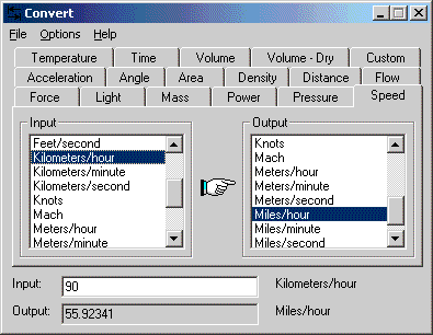 Screenshot of the Convert utility